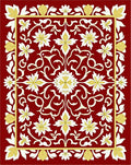Ornate Red Floral Medallion Rug