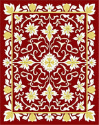 Ornate Red Floral Medallion Rug