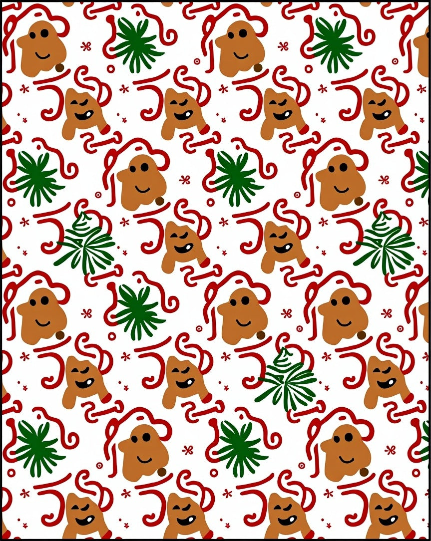 Whimsical Gingerbread Man Christmas Holiday Rug