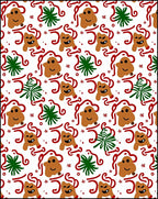 Whimsical Gingerbread Man Christmas Holiday Rug