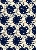 Mid-Century Modern Navy Abstract Forms Rug