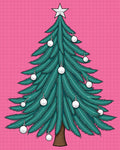 Vibrant Teal Christmas Tree Ornaments Rug