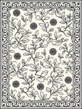 Black Vine Scroll With Celestial Accents Rug