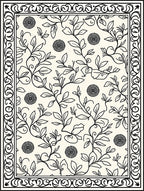 Black Vine Scroll With Celestial Accents Rug