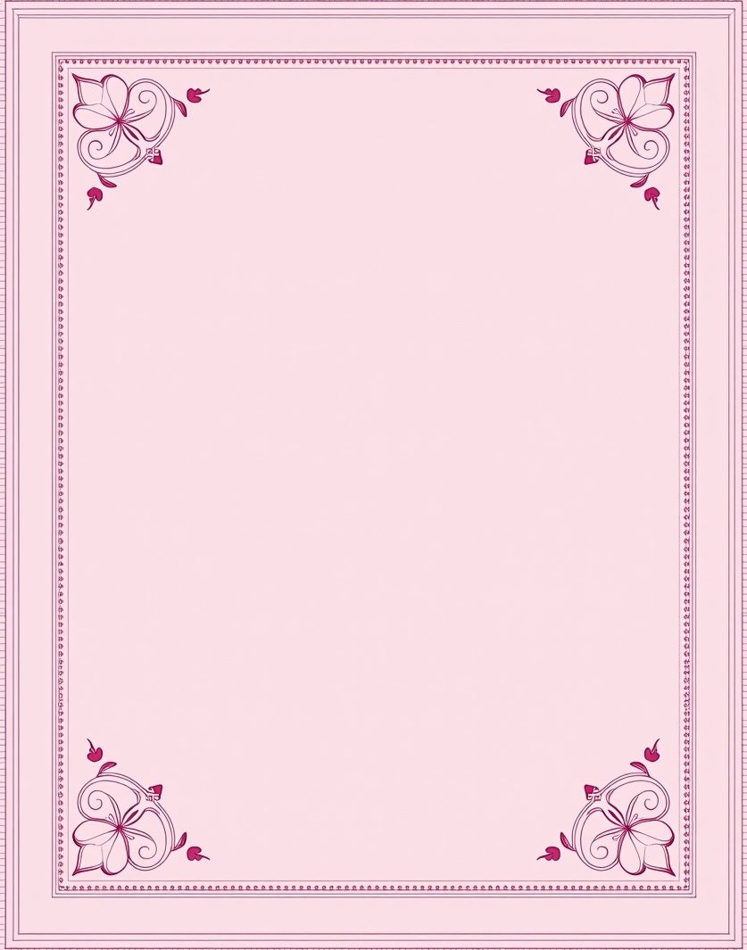 Soft Pink Floral Corner Accent Frame Rug