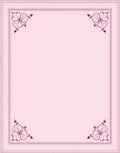 Soft Pink Floral Corner Accent Frame Rug