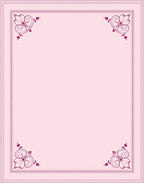 Soft Pink Floral Corner Accent Frame Rug