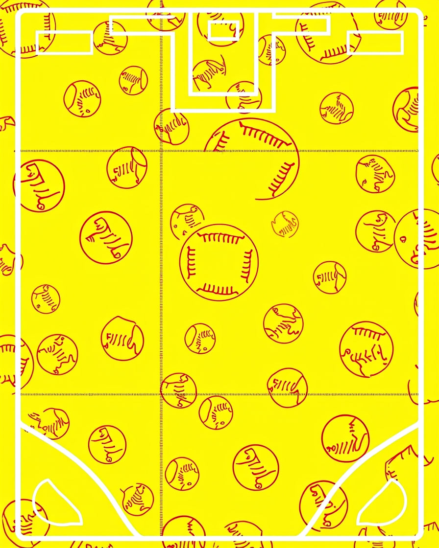 Bright Yellow Red Comic Circles Rug