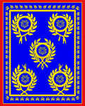 Regal Blue Golden Laurel Wreath Rug
