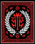 Crimson Laurel Wreath Emblem Rug