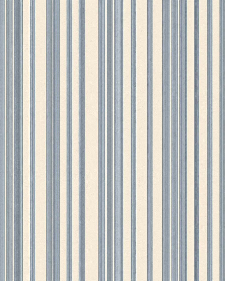 Classic Blue Cream Striped Rug