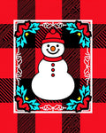 Red Buffalo Check Snowman Holly Border Rug