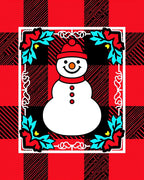 Red Buffalo Check Snowman Holly Border Rug