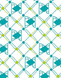 Teal And Lime Diamond Lattice Rug