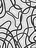 Striking Black Intertwined Curve Rug