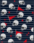 Gray Football Helmets Red Flags Navy Stripes Rug