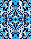 Deep Blue Aqua Organic Swirl Rug