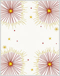 Red Yellow Starburst Firework Scatter Rug