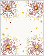 Red Yellow Starburst Firework Scatter Rug
