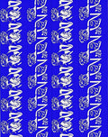 Bold Abstract Blue White Figure Repeats Rug