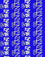 Bold Abstract Blue White Figure Repeats Rug