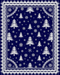 White Christmas Trees Snowflake Navy Rug