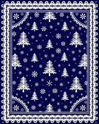 White Christmas Trees Snowflake Navy Rug