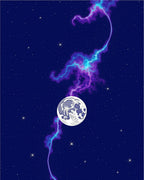 Cosmic Moon Nebula Lightning Galaxy Rug