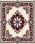 Deep Red Bloom Border Medallion Rug