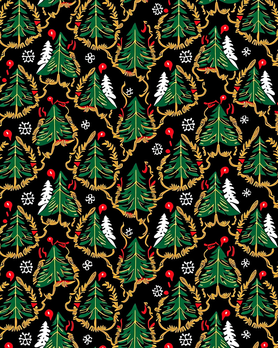 Festive Evergreen Wreath Holly Medley Rug