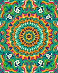 Vibrant Geometric Sunburst Medallion Rug