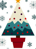 Festive Potted Evergreen Snowflakes Rug