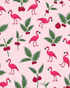 Pink Flamingo With Red Berries Rug