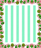 Mint Green Striped Floral Border Rug
