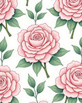 Pink Rose Garden Botanical Illustration Rug