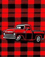Red Black Buffalo Plaid Pickup Truck Rug