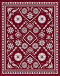 Crimson White Floral Tessellation Medallion Rug