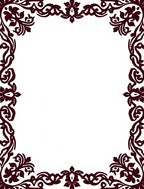 Dark Red Floral Scroll Border Rug