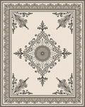 Vintage Gray Scroll Medallion Rug