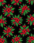 Red Berry Leaf Cluster Arrangement Rug