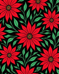 Bold Red Floral Branch Rug