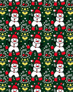 Playful Red Snowman Holiday Hearts Rug