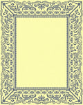 Pale Yellow Slate Gray Floral Crest Rug
