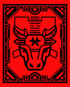 Bold Red Bull Zodiac Charm Rug