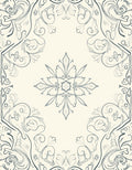 Cream and Blue Floral Medallion Rug