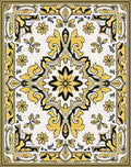 Golden Ivory Victorian Floral Medallion Rug