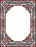 Crimson Black Organic Border Rug