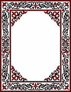 Crimson Black Organic Border Rug