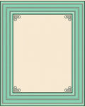 Modern Mint Bordered Frame Rug