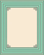 Modern Mint Bordered Frame Rug